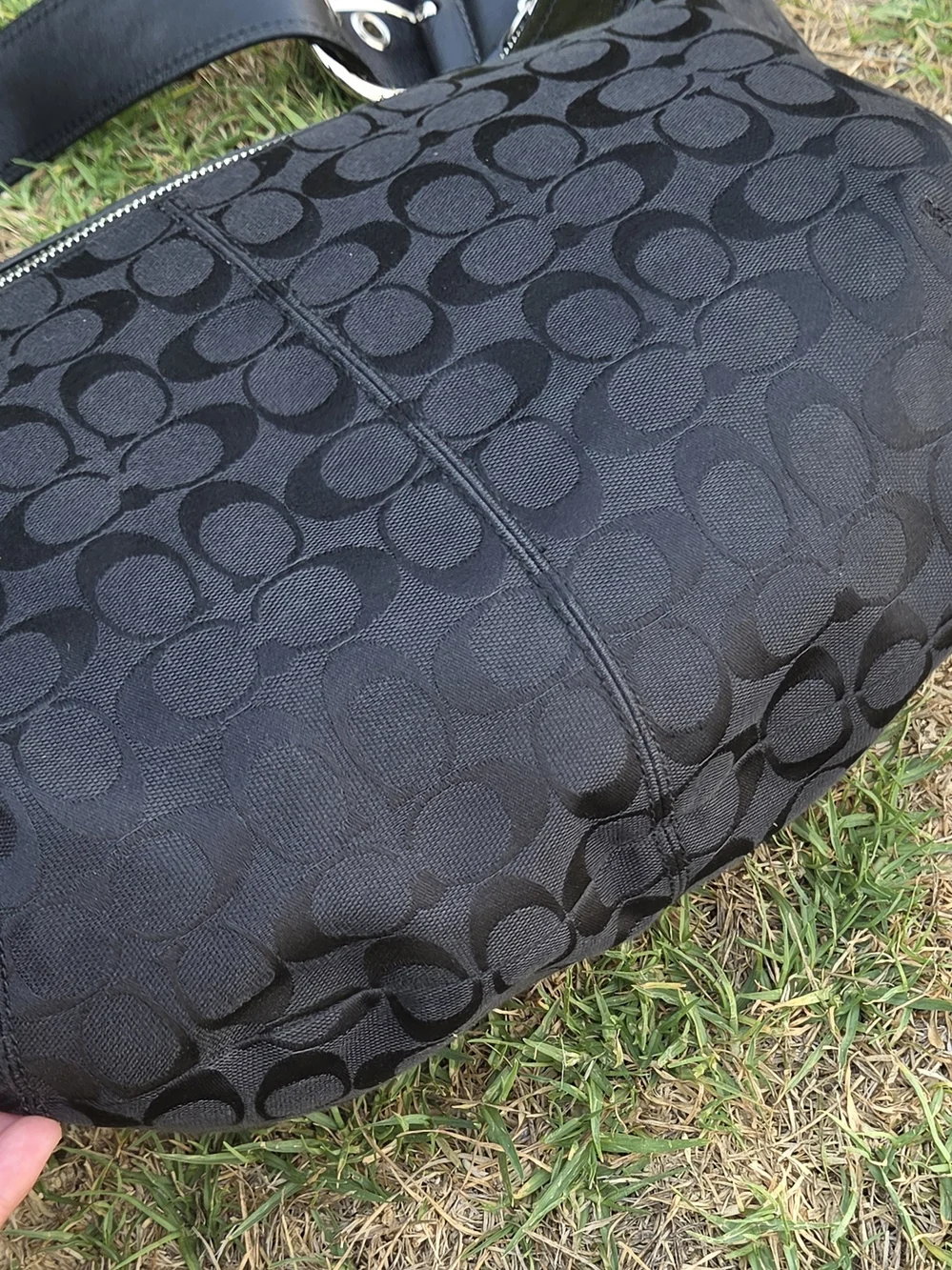 Coach Black Signature Hobo Bag